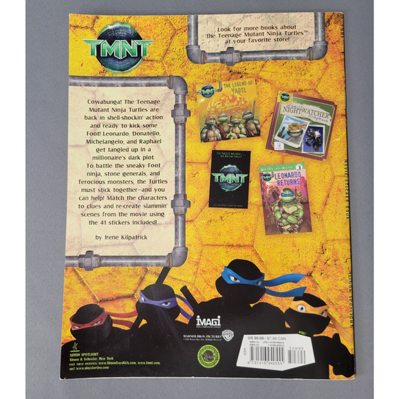 TMNT Movie Sticker Book by Irene Kilpatrick 2007 Paperback Teenage Ninja Turtles - Picture 13 of 14